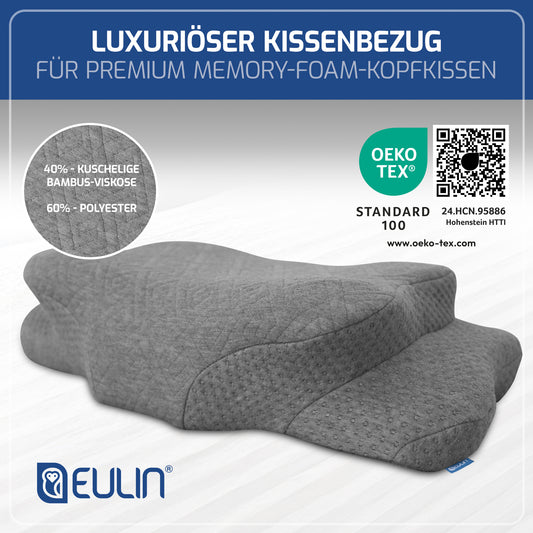 ERSATZBEZUG GRAU für das Memory Foam Kopfkissen Wolkenblume MF1