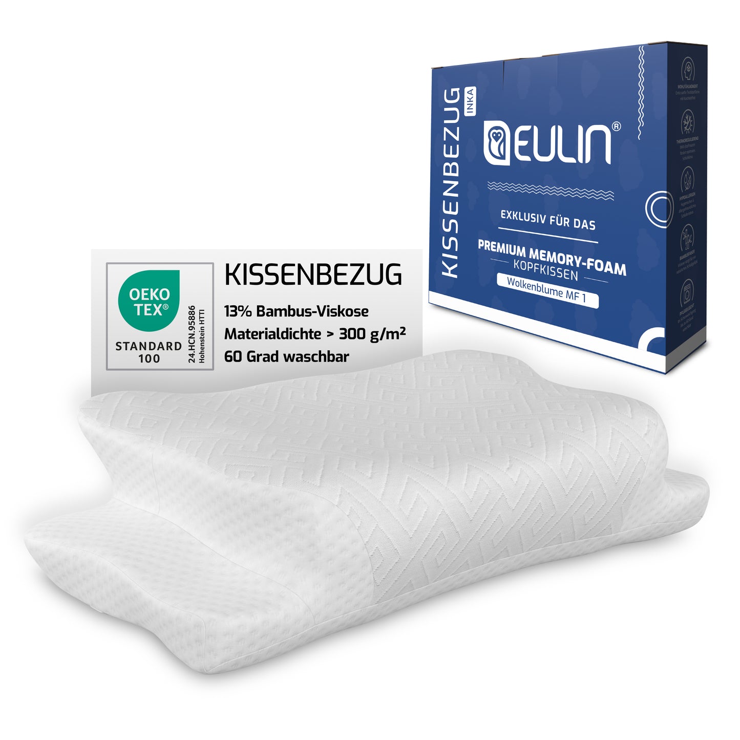ERSATZBEZUG WEISS für das Memory Foam Kopfkissen Wolkenblume MF1