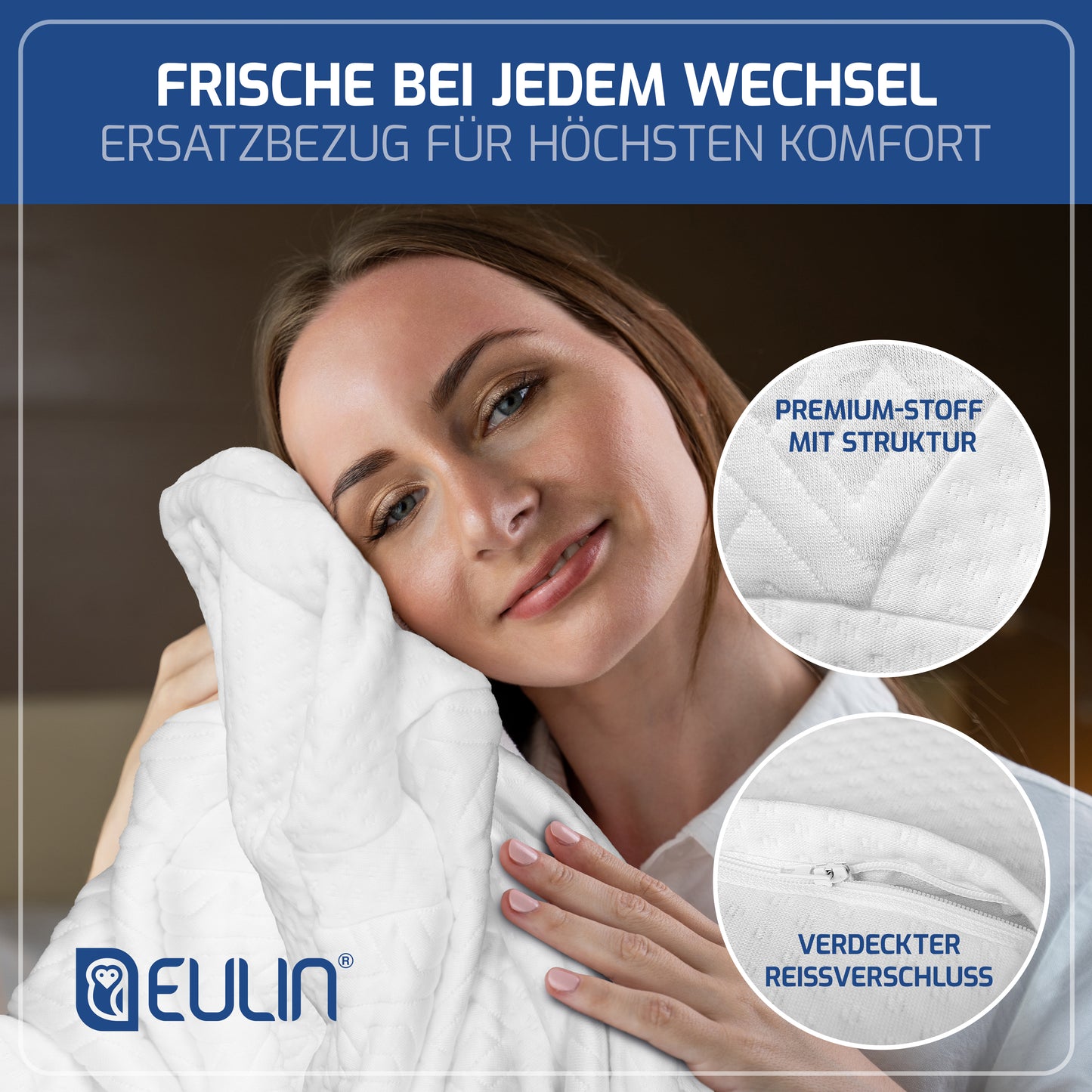 ERSATZBEZUG WEISS für das Memory Foam Kopfkissen Wolkenblume MF1